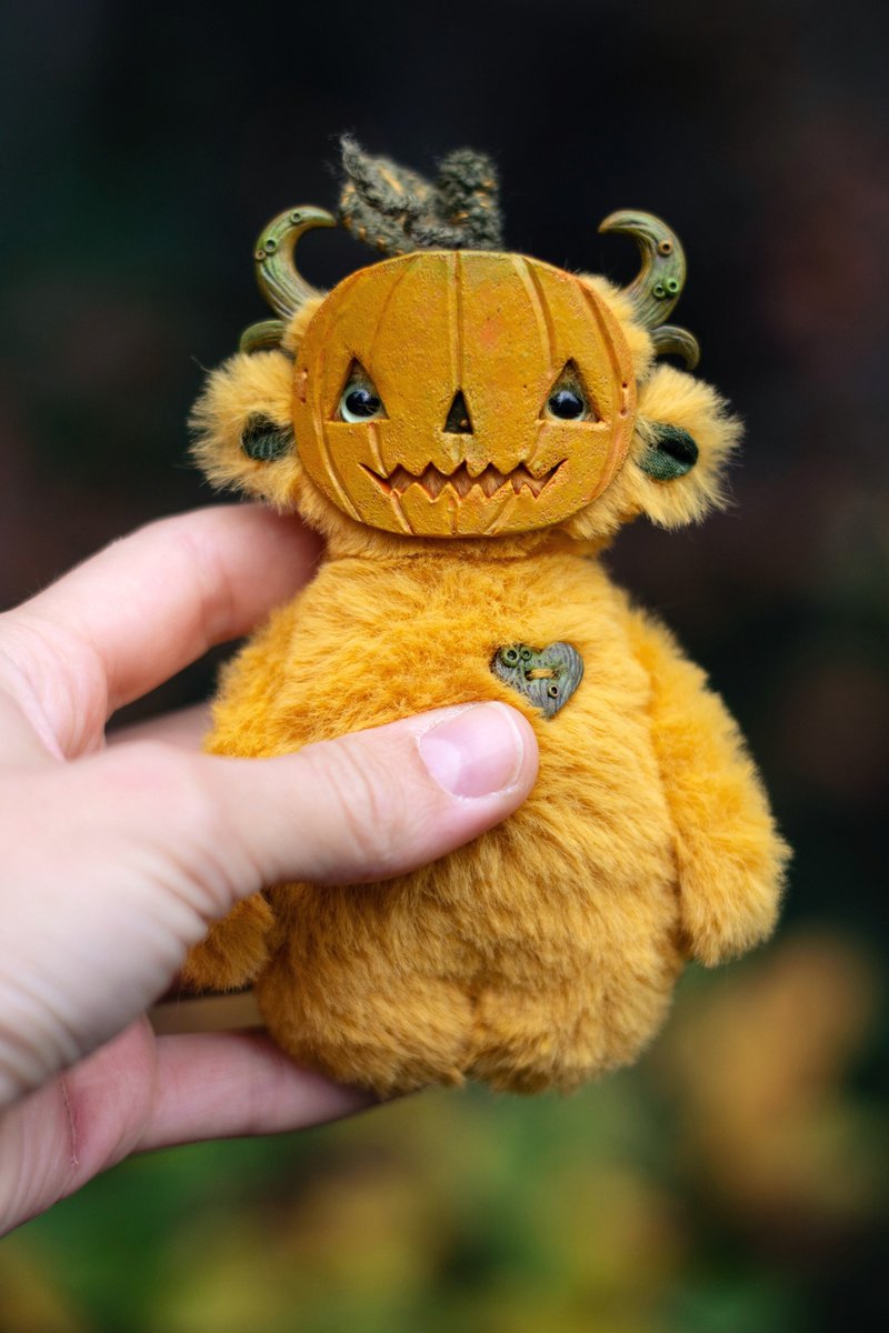 Pumpkin little spirit | halloween toy - ตุ๊กตา - วัสดุอื่นๆ สีส้ม