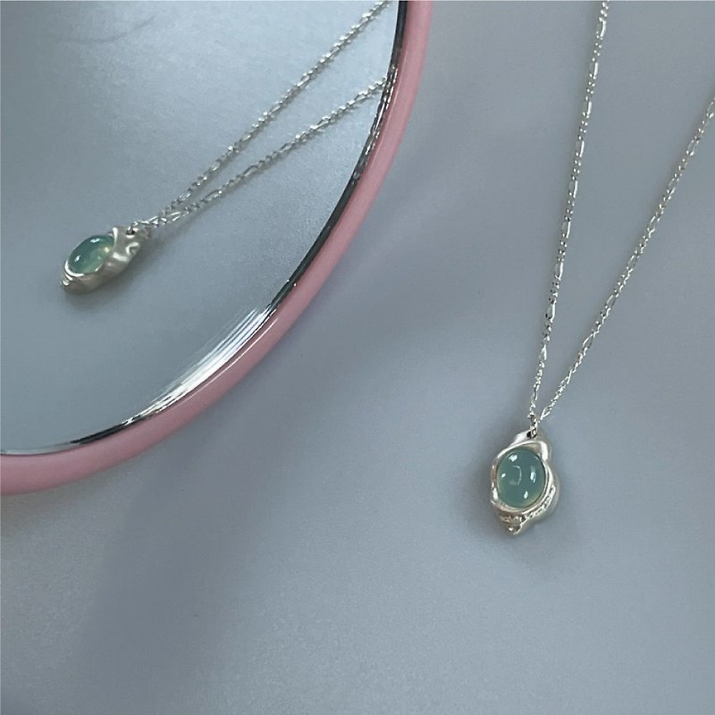 Wave Gemstone Necklace no.39 - ネックレス - 金属 シルバー