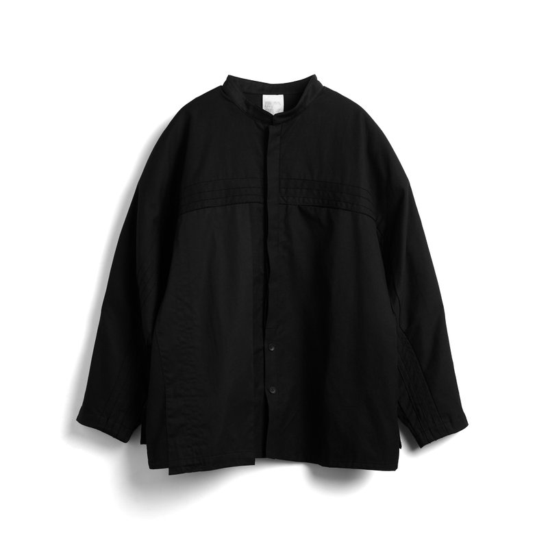 Dolman Shirt - 男襯衫/休閒襯衫 - 棉．麻 黑色