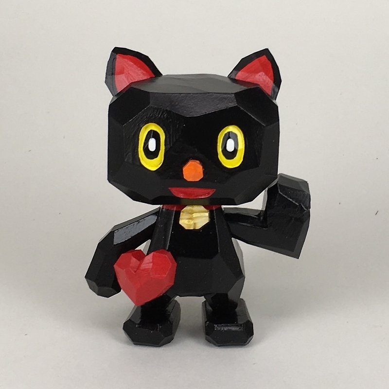 Camu camu cat black (attracting customers) - ตุ๊กตา - ไม้ สีดำ