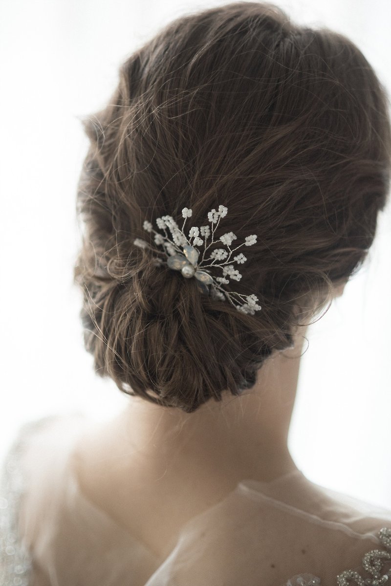 Other Materials Hair Accessories - MISTY BLUE floral crystal bridal hair pin