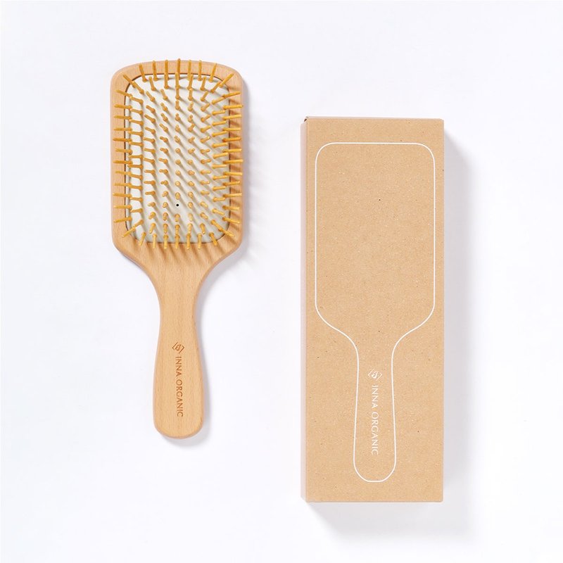 Scalp relief beech wood comb│ scalp massage, relax and relieve stress - อุปกรณ์แต่งหน้า/กระจก/หวี - ไม้ สีกากี