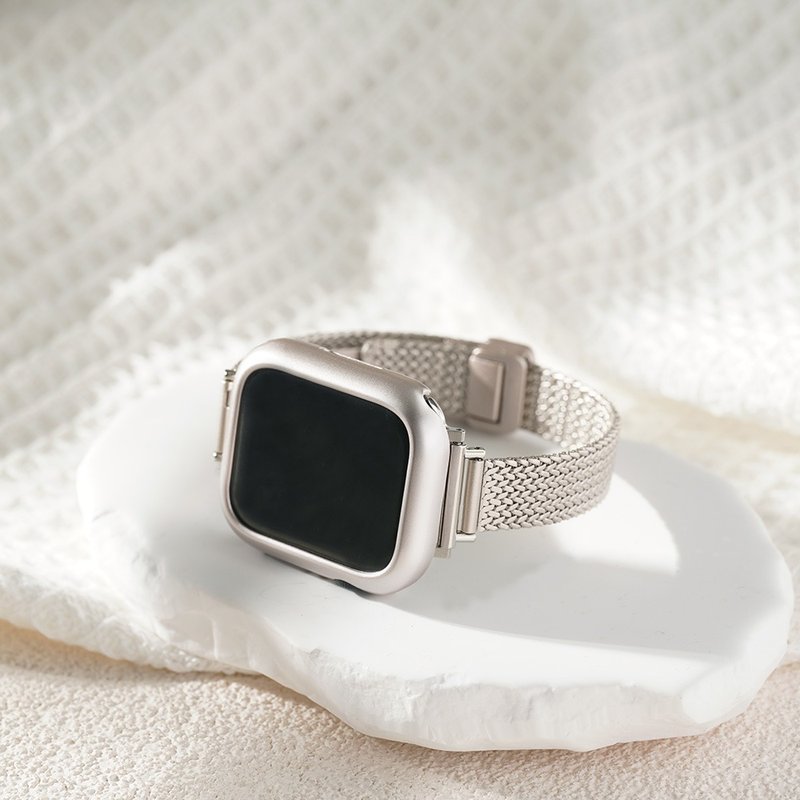 Apple Watch Design Magnetic Woven Milanese Band - สายนาฬิกา - สแตนเลส 