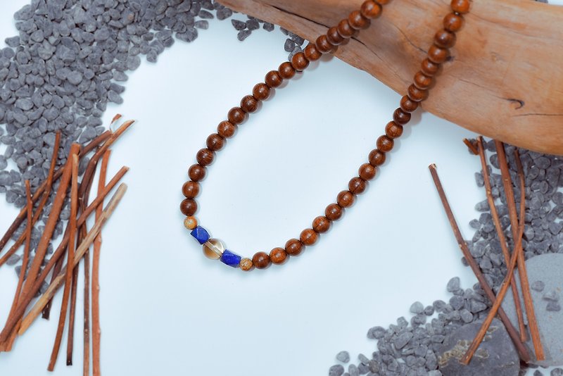 Suddenly (108 bracelets / rosary series) old material six wood -- firm - สร้อยข้อมือ - ไม้ สีนำ้ตาล