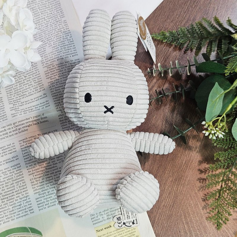 [Preferred Christmas Gift Exchange] Miffy ECO Corduroy Stuffed Doll 23CM-Soft Gray - Stuffed Dolls & Figurines - Polyester Gray