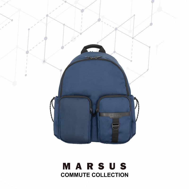 MARSUS COMMUTE BACKPACK Nylon all-match waterproof backpack two-color - Backpacks - Polyester Blue