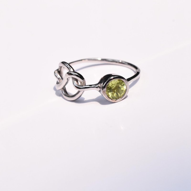 Peridot yin yang ring #minimring R124 - 戒指 - 純銀 