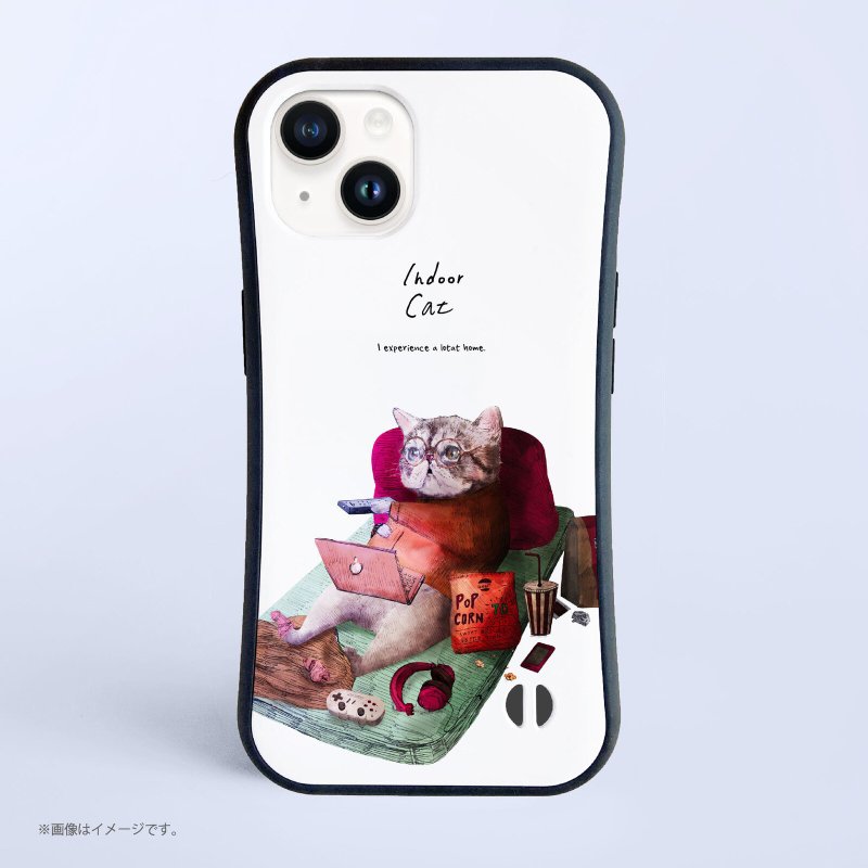 Shockproof Grip iPhone Case/The indoor cat - เคส/ซองมือถือ - พลาสติก ขาว