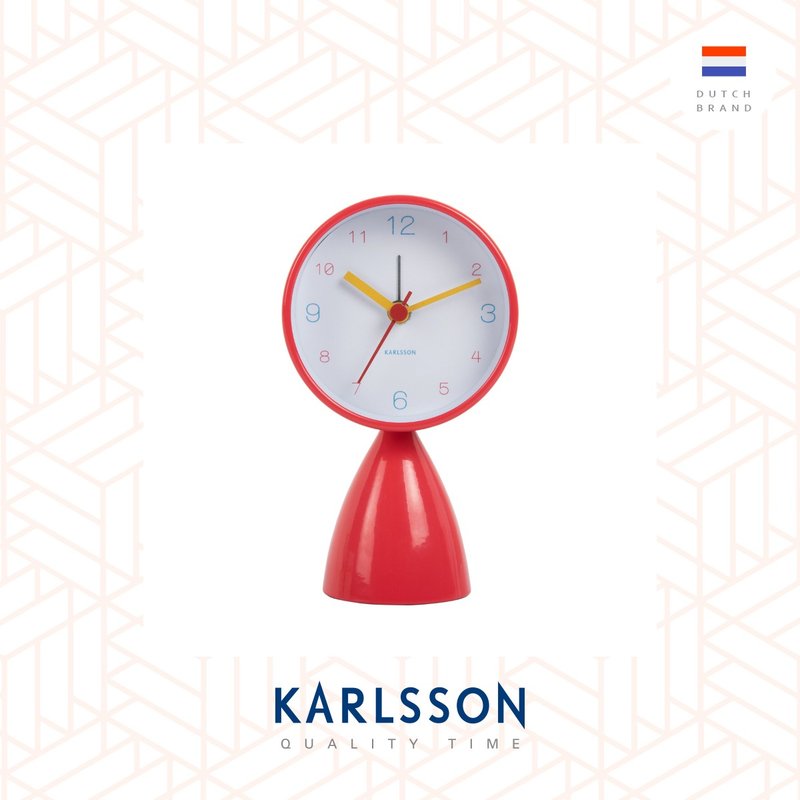 荷蘭Karlsson, Alarm clock Funky Vibes scarlet red - 時鐘/鬧鐘 - 其他金屬 紅色