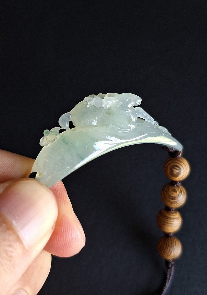 Sika Deer Bracelet | Natural Burmese Jadeite | Jade - Bracelets - Jade 