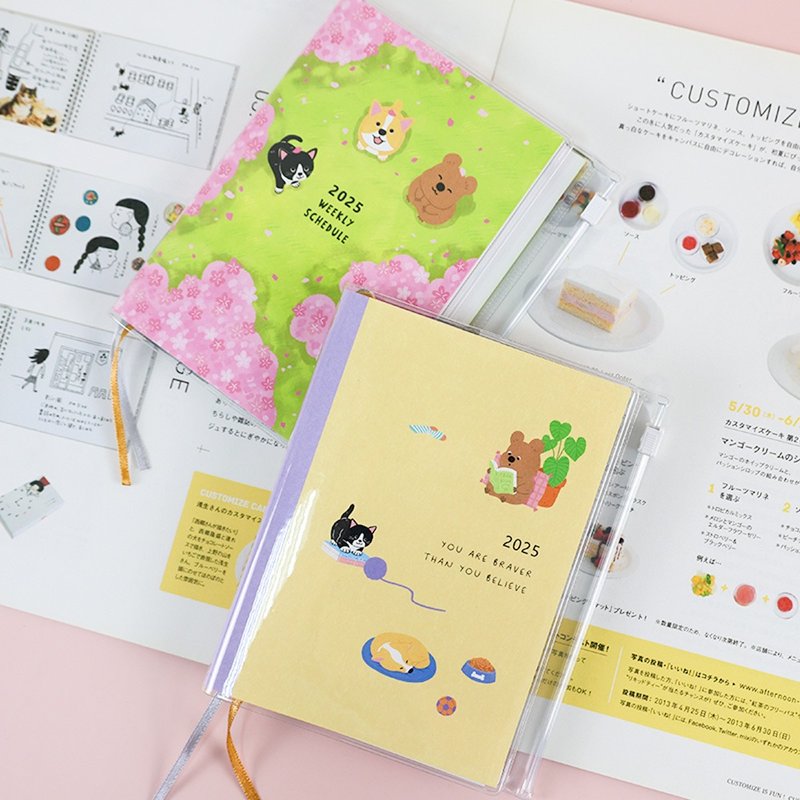 Chuyu 2025 A6/50K Color Annual Weekly Diary/Weekly Plan + Income and Expenditure/Household Accounting Account/PVC Book Cover/ - สมุดบันทึก/สมุดปฏิทิน - กระดาษ หลากหลายสี