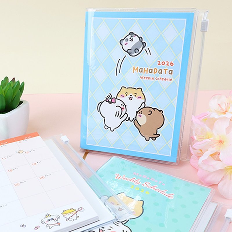 Chuyu 2026年A6/50K彩色年度週誌/週計劃+收支/家計手帳/PVC書套 - 筆記本/手帳 - 紙 多色