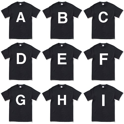 hipster BIG A~Z 男女短袖T恤 黑色 秋冬交換禮物聖誕英文字母大寫活動