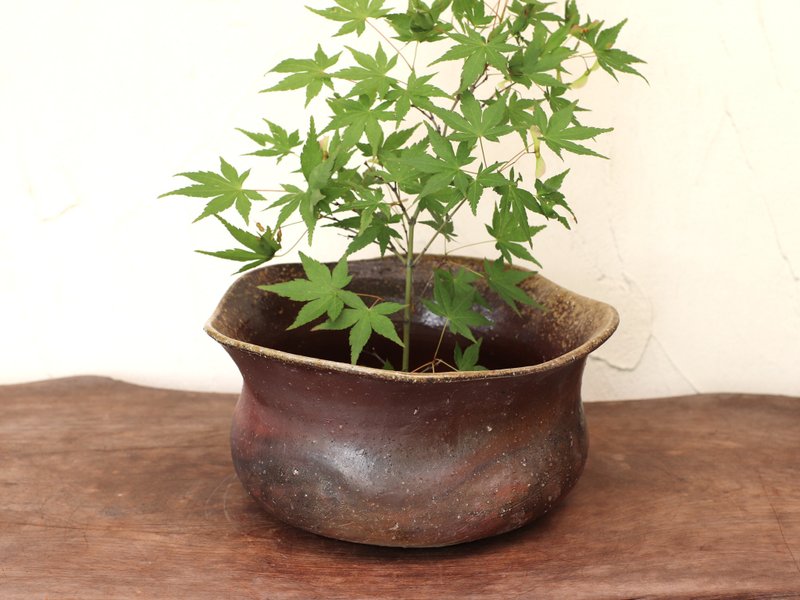 備前焼 花器　h3-132 - 花瓶/花器 - 陶 咖啡色