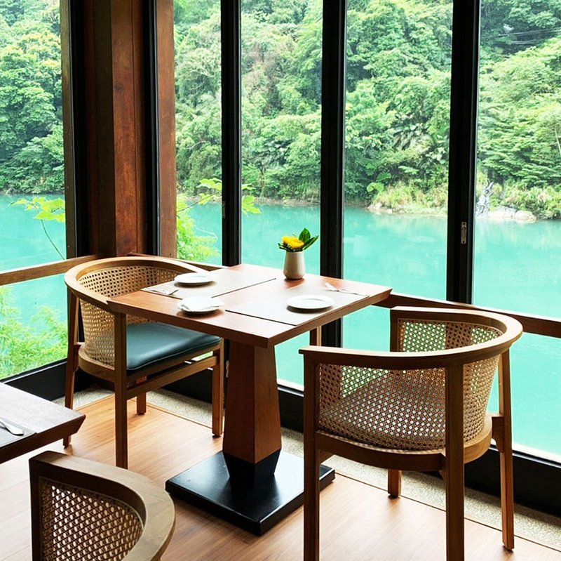 實木原木餐椅 肯尼柚木天然藤編 皮革坐墊 餐廳咖啡廳設計感 - 椅子/沙發 - 木頭 咖啡色