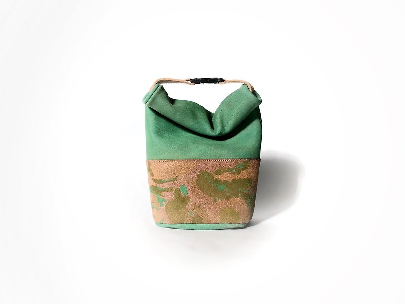 Leather hand roll bag mini - Handbags & Totes - Genuine Leather Green