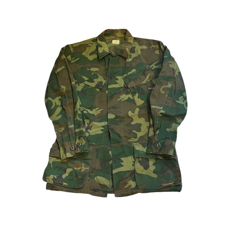 60s Vintage Vietnam War ERDL Jungle jacket Vietnam War Special Forces Camouflage - เสื้อโค้ทผู้ชาย - ผ้าฝ้าย/ผ้าลินิน หลากหลายสี