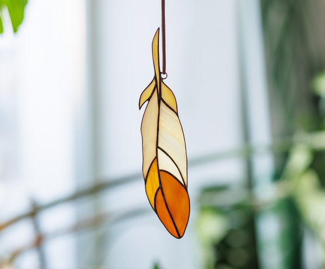 ステンドグラス、サンキャッチャー 幸運を呼ぶハッピーモチーフ ステンドグラス エンジェルのサン