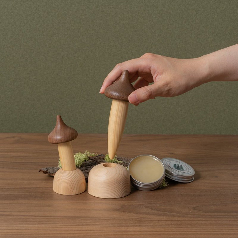 椴木香菇全身穴道按摩禮盒限量版  腳底按摩 經絡指壓 - 香氛/精油/擴香 - 木頭 咖啡色