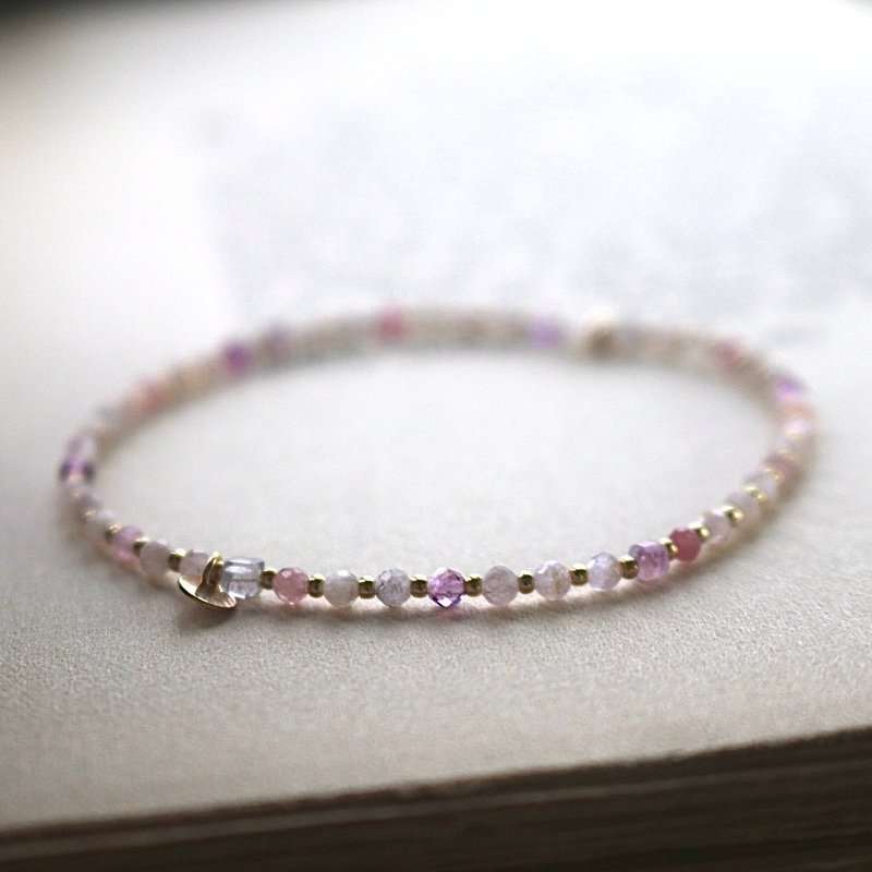 手環 碧璽 紫鋰輝 天然石 - 好消息 - - 手鍊/手環 - 半寶石 紫色