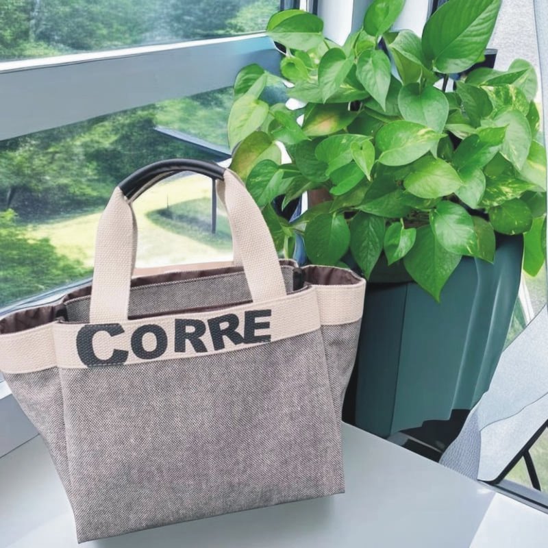 CORRE [LI072] リネン軽量トートバッグ - ショルダーバッグ - コットン・麻 グレー