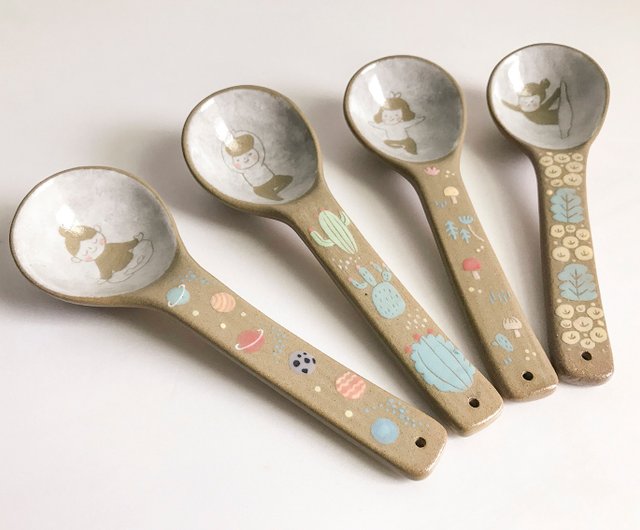 Floral Cactus Ceramic Measuring Spoon Set