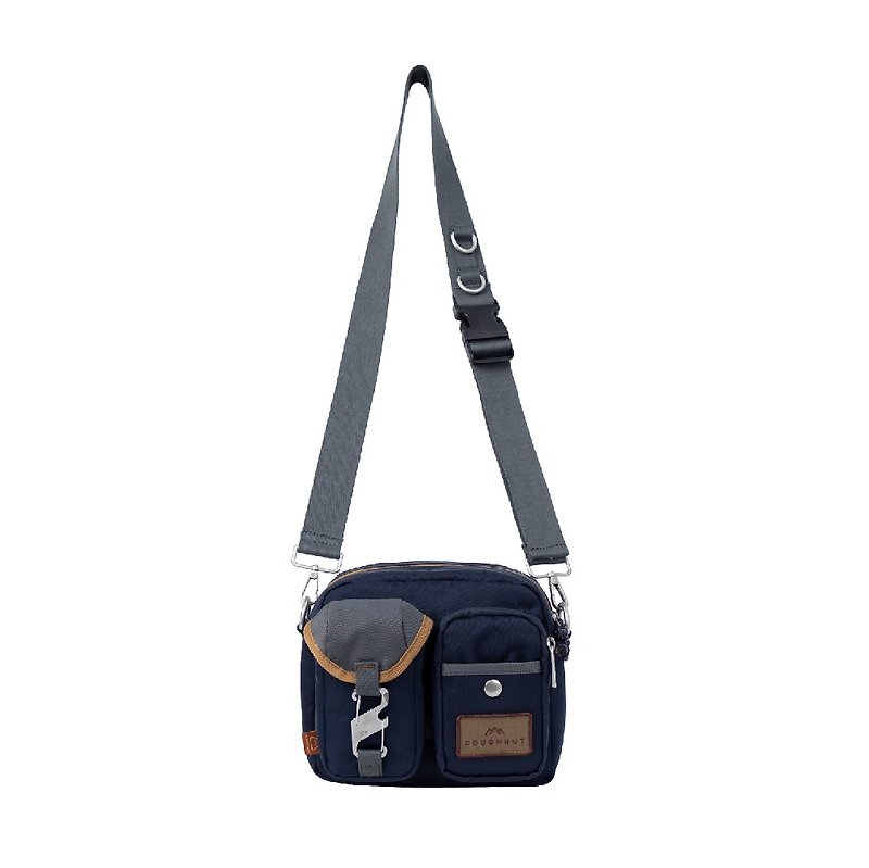 【DOUGHNUT】BINOCULAR HA flat bag side and crossbody water repellent/nautical blue - กระเป๋าแมสเซนเจอร์ - ไนลอน สีน้ำเงิน