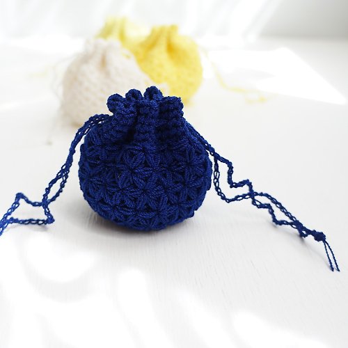 SHOP2155 Ba-ba handmade Crochet Drawstring mini-mini-mini bag No.KPPPR9