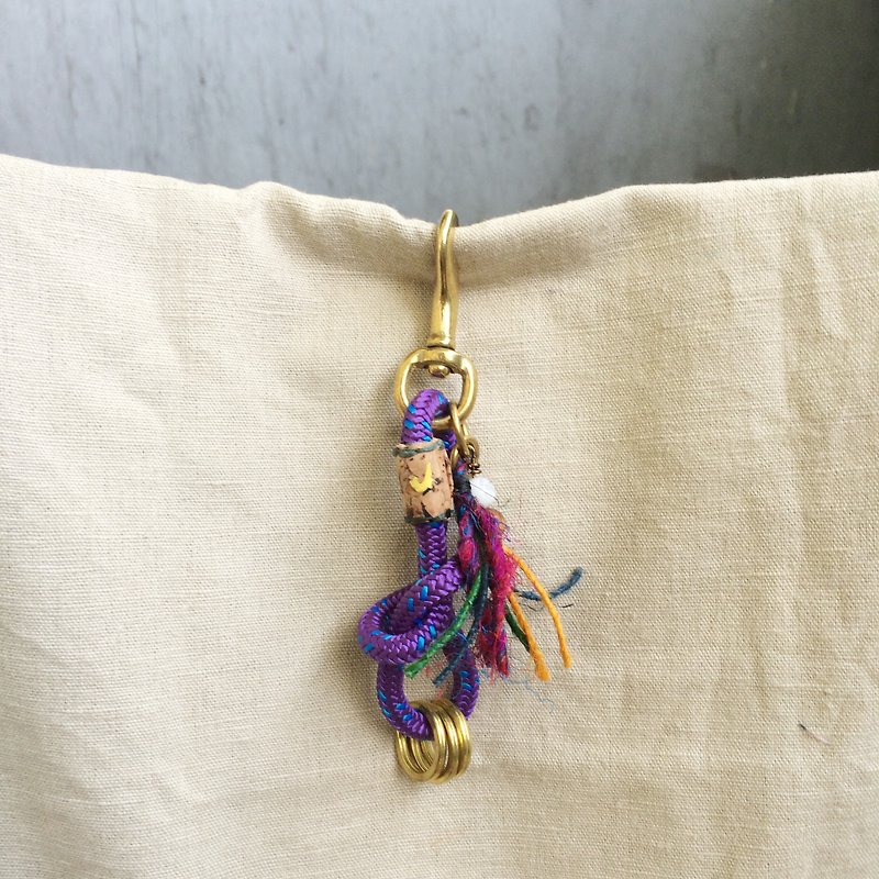Ethnic climbing rope key chain~ Valentine's Day gift birthday present Christmas gifts Natural wire. Indian. - Other - Other Materials Purple