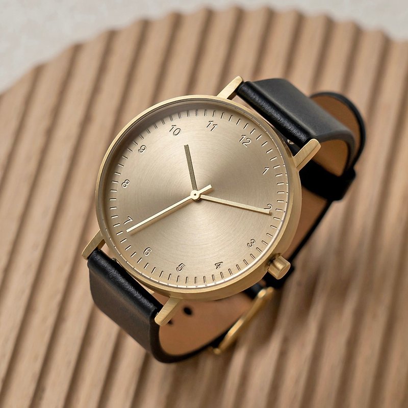 BIJOUONE B60 series gold leather men's and women's Swiss movement waterproof stainless steel watches - นาฬิกาผู้หญิง - สแตนเลส สีทอง