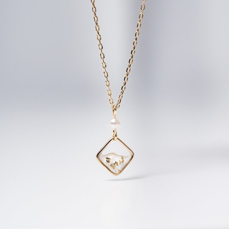 Venus Series | Venus Square Pearl Necklace - สร้อยคอ - เรซิน สีทอง