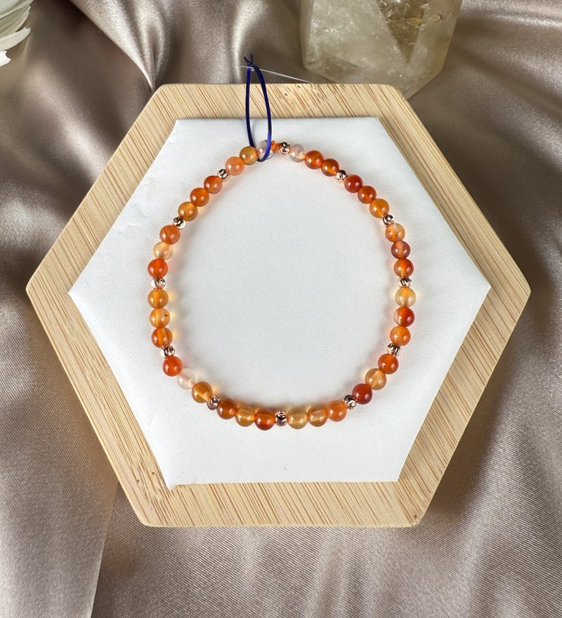 Salt Source Agate Crystal Bracelet | Calming Mind | Positive Energy | Protection | Gift | Healing - สร้อยข้อมือ - คริสตัล สีส้ม