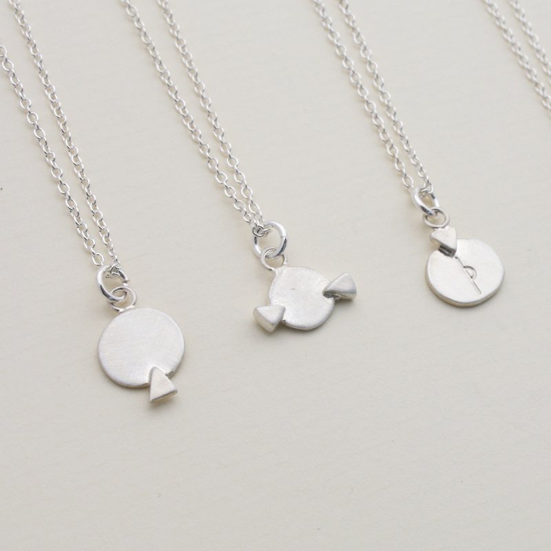 Round Triangle Necklace - Necklaces - Sterling Silver Silver