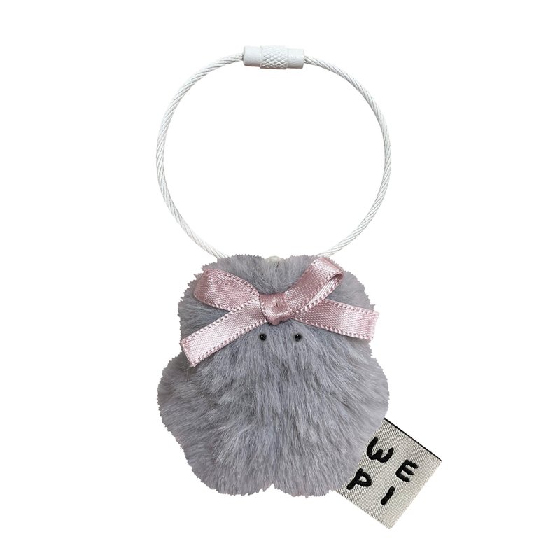 Micro ribbon munzzi key ring (5X5cm) /handmade fur mini doll present ballret - ตุ๊กตา - วัสดุอื่นๆ 