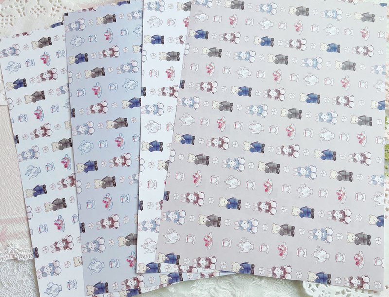 usakuma teatime Design Paper - 禮物盒/包裝盒 - 紙 多色