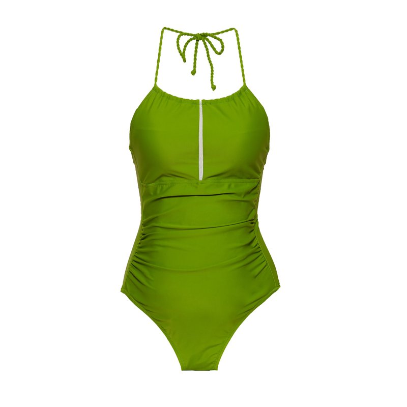 ANNABELLE High neck one piece women sculpture swimwear - Women's Swimwear - Polyester Green