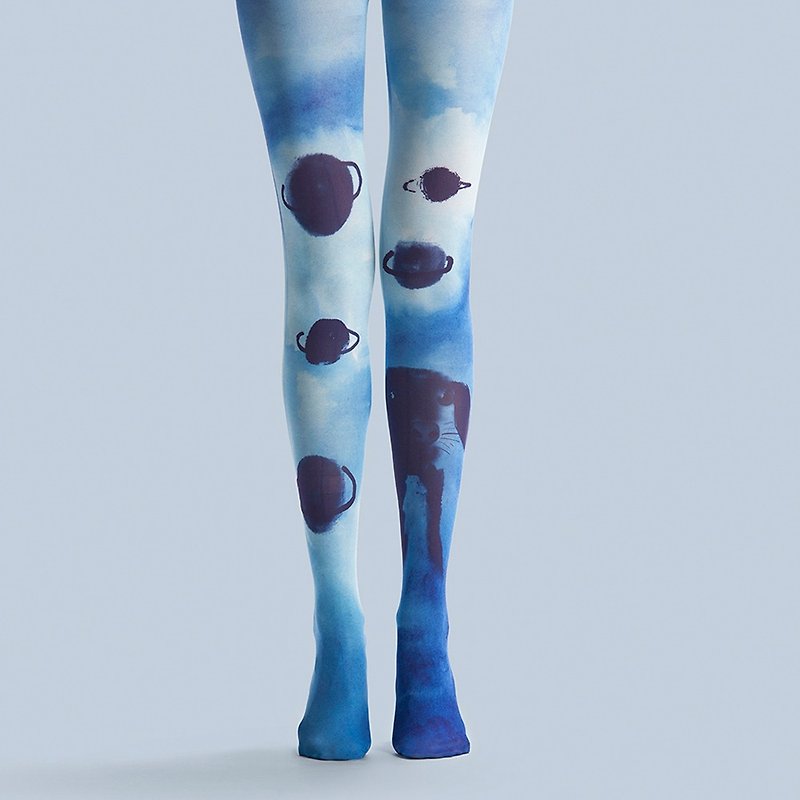 viken plan designer brand pantyhose cotton socks creative stockings pattern stockings blue dyed starry sky - Socks - Cotton & Hemp 