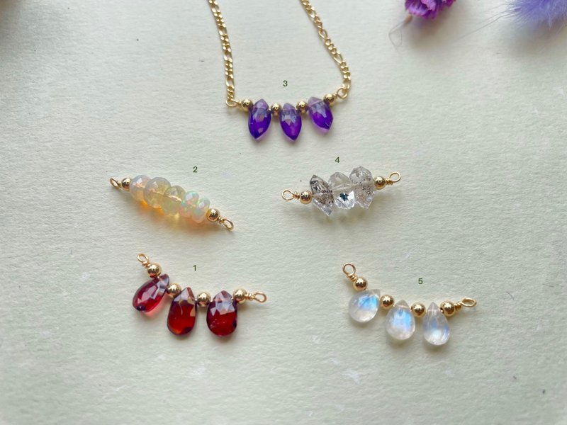 Free choice of old friend limited gift Gemstone necklace - Necklaces - Crystal Multicolor