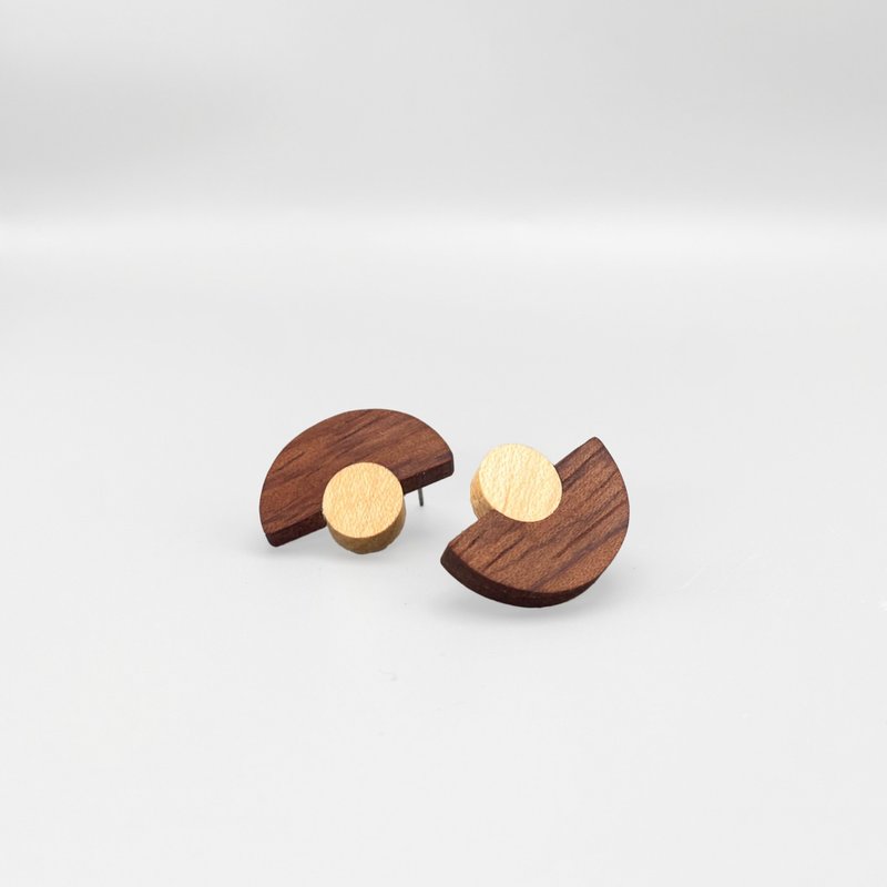 【Arborea】 Wooden Earrings Handmade Birthday Gift Accessories Free Shipping - Earrings & Clip-ons - Wood Khaki