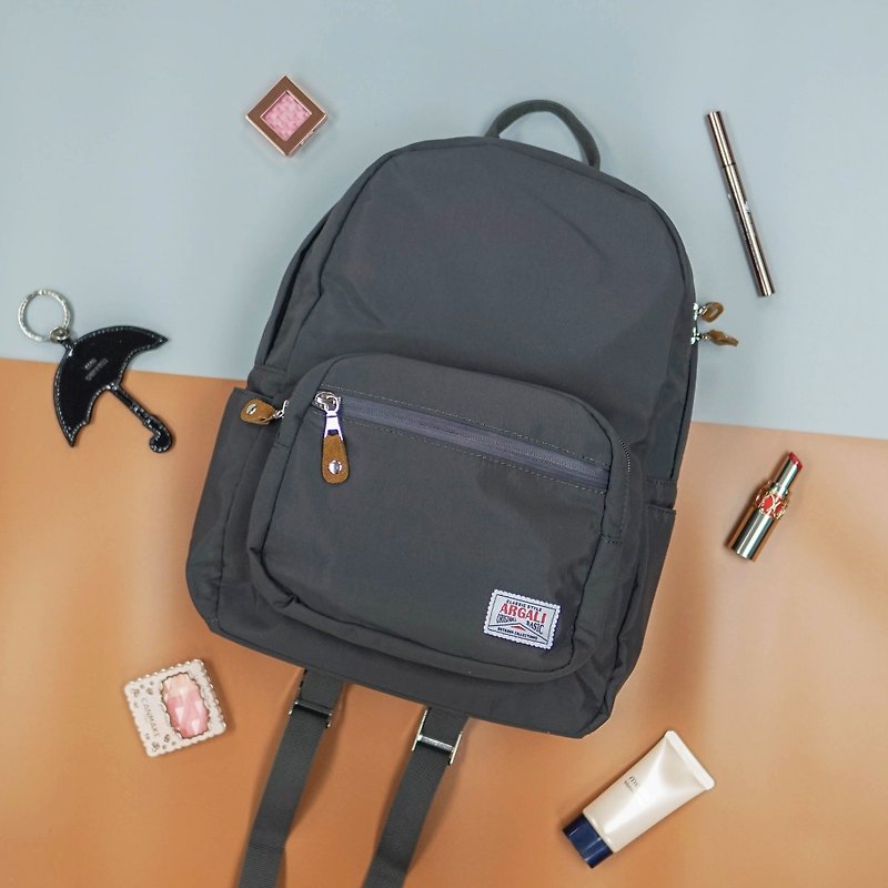 ARGALI Ferret Backpack Small Charcoal Grey - กระเป๋าเป้สะพายหลัง - ผ้าฝ้าย/ผ้าลินิน สีเทา