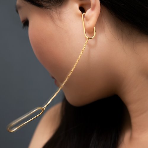Olivia Yao Jewellery 【無耳洞】金屬流線耳骨夾/耳窩夾/耳夾/夾式耳環