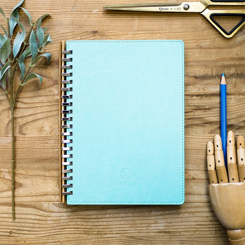 Hot Trend。A5 Removable Binder Notebook with Bamboo Slide Teal Shop