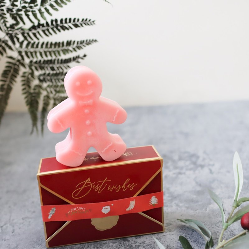 Christmas Gift Handmade Soap (Powder) Gingerbread Man Rose Fragrance Exchange Gift Gift Giveaway - Soap - Other Materials Pink