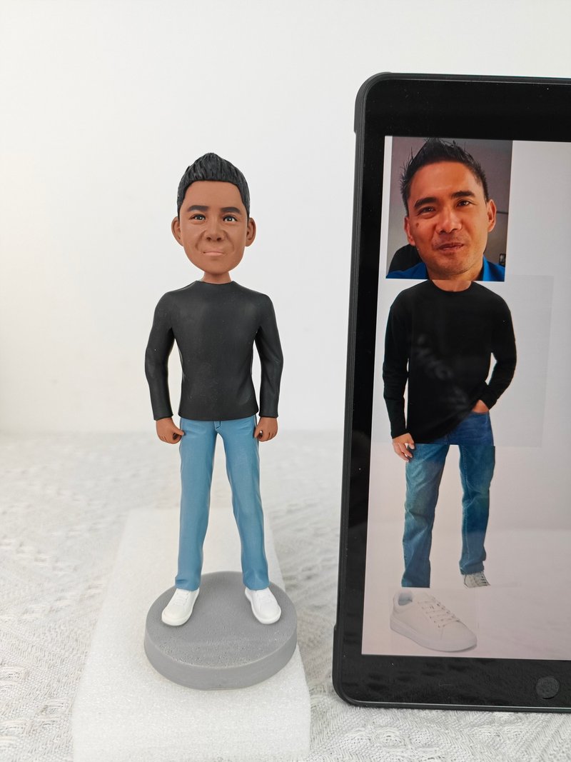 老公 爸爸 生日禮物訂製 客製化 人偶 公仔 似颜绘 照片紀念 擺飾 - 公仔/玩偶 - 黏土 多色