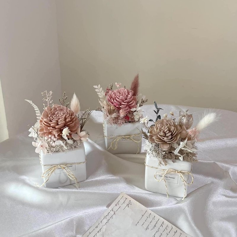 [Fragrance-diffusing small potted flowers] Valentine's Day office souvenirs, multi-color selection of customized fragrant flowers - Dried Flowers & Bouquets - Plants & Flowers 