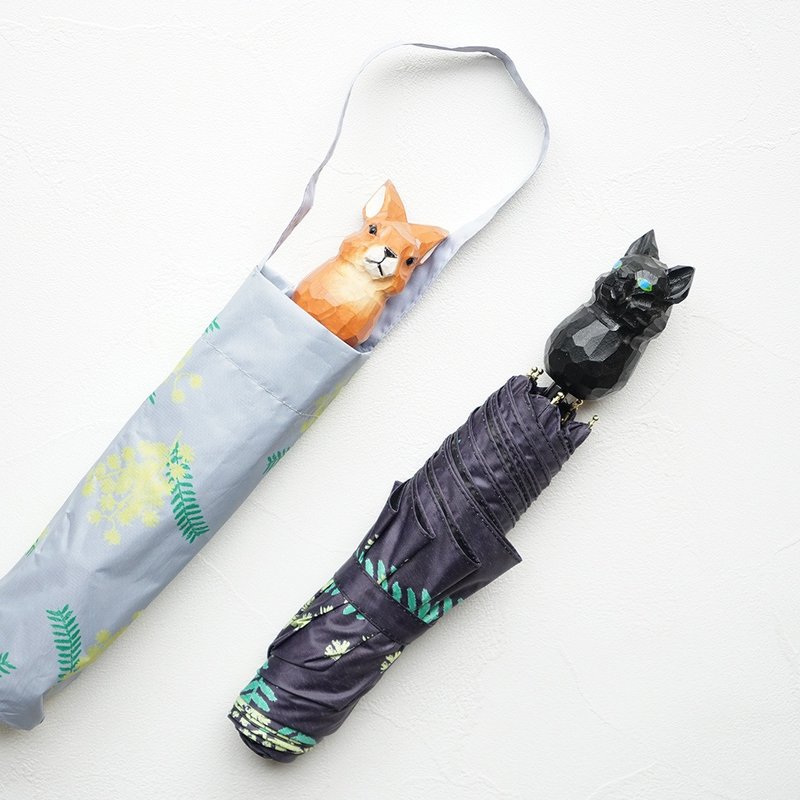 mini umbrella wood carving rabbit cat polar bear UV CUT 99.9% UPF 50+ - Umbrellas & Rain Gear - Waterproof Material Multicolor