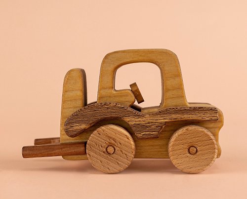 FirebirdWorkshop Push and pull toys Wooden car toys Wooden toy truck loader toy Wood toddler toys