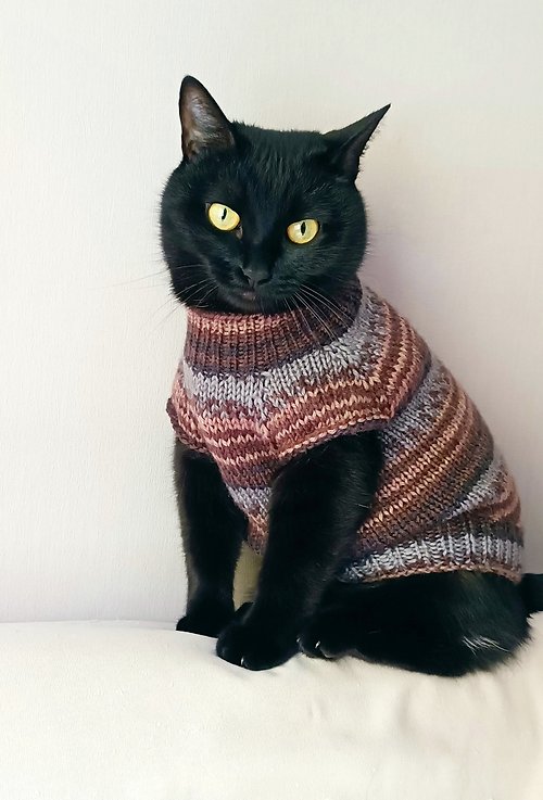 StylishCatDesign Yarn cat sweater Jumper for cat Sweater for pet Dog clothing striped cat sweater