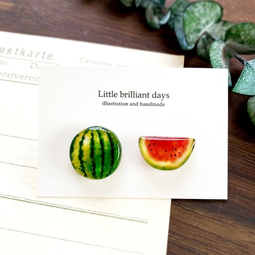 Little brilliant days Tea and Fruit Watermelon Earring 夏のスイカイヤリング フルーツピアス
