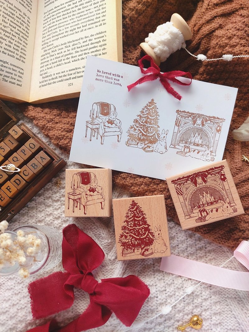 Christmas bunny stamp - Stamps & Stamp Pads - Wood 